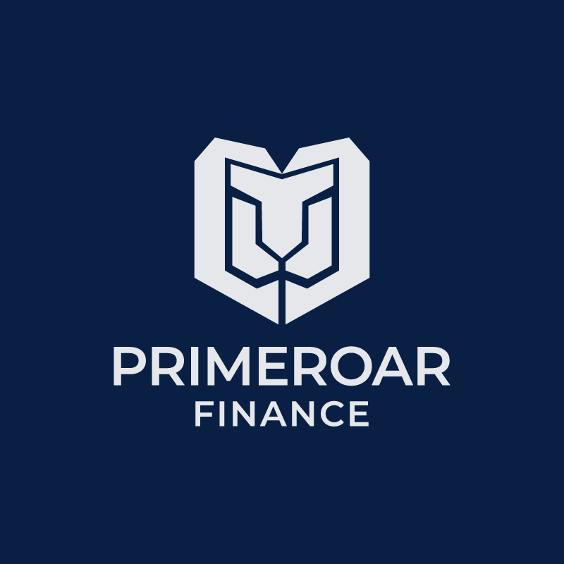 Primeroar Finance logo - Geometric Lion Shield
