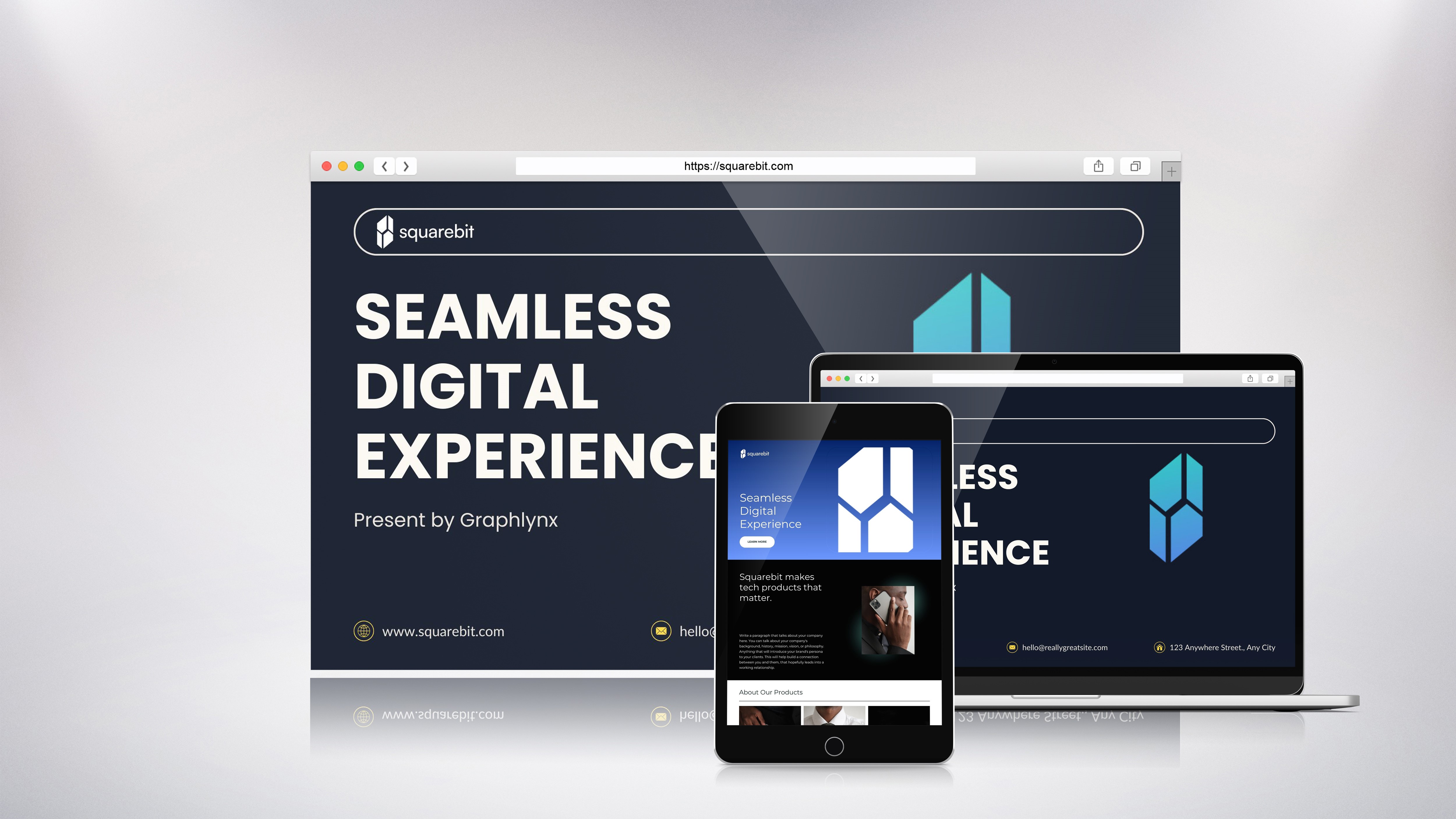 Squarebit Website Header Mockup